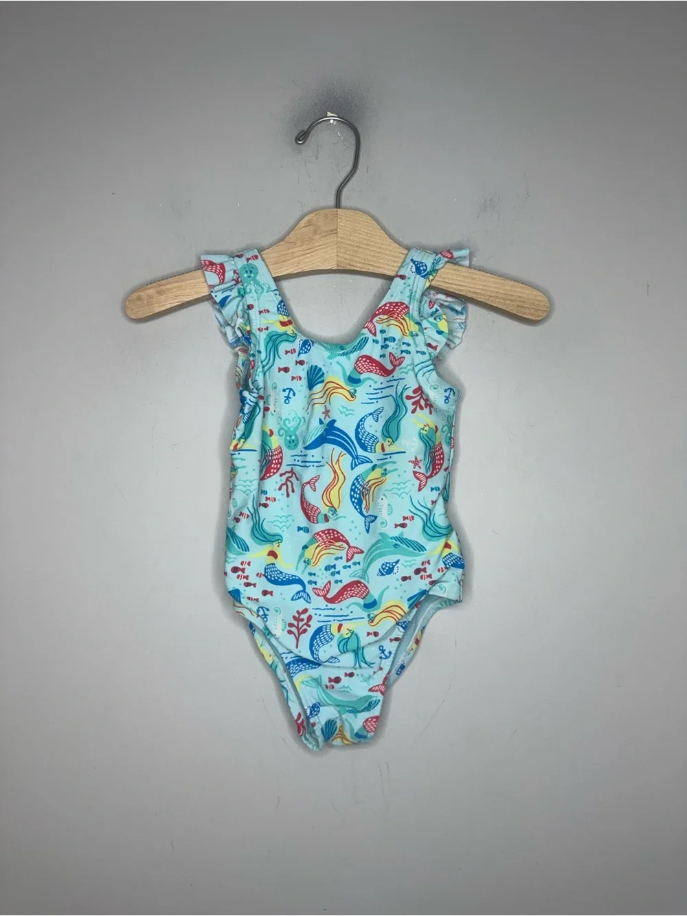 $11 ADD ON baby gap blue‎ mermaid swim suit one-piece 2Y zara cotton on kids h&m